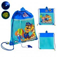 Сумка для взуття Kids Hits "Paw Patrol" 35х40 см, у наборі свисток, ліхтарик, світловідбивач KH72/002L