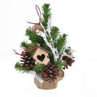 Ялинка з прикрасами Домик в лісі 25 см 904299