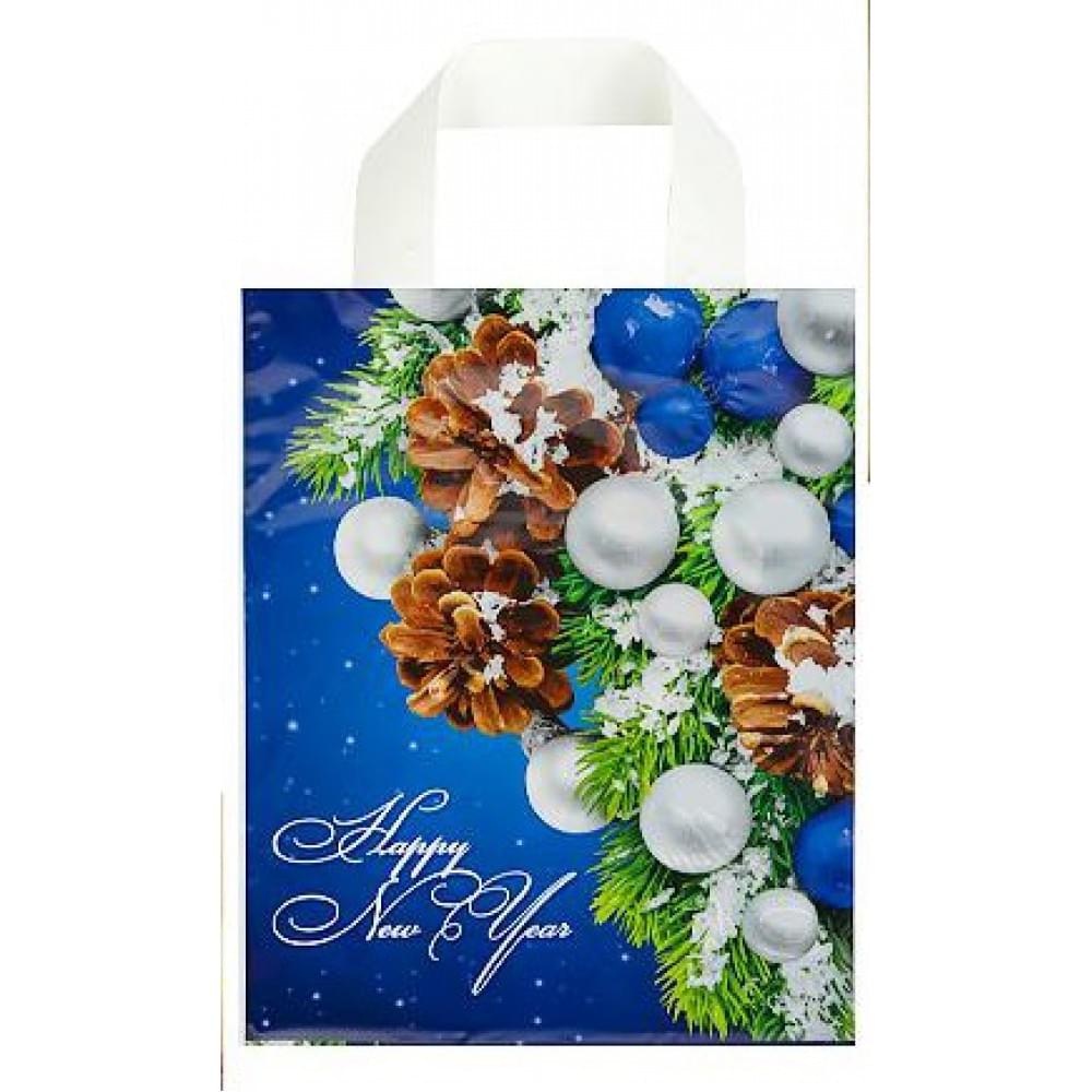 Пакет ламінований новорічний "Петля" малий, ціна за 10 шт. //