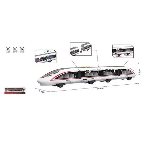 Потяг, звук, підсвічування, на батарейках, довжина 58 см, інерція, відкриваються двері