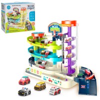 Гараж триповерховий 4 машинки автоматичний підіймач світло мелодія T103-77A