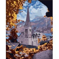 Набір для розпису по номерах Містечко в Австрії, Strateg, 30x40 см, SS6807