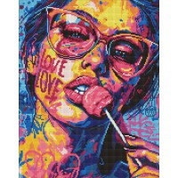 Набір з алмазною мозаїкою Дівчина з цукеркою Ideyka AMO8071, 40x50 см