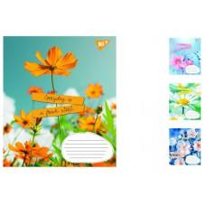 Зошити учнівські 60 аркушів лінія 1B Summer flowers, 10 шт. в упаковці