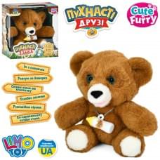Тварина ведмедик, 24см, музика-звук(укр), пісні, віршик, сенсорний, спить, реагує пляшечку, плюш, на бат-ці, в кор-ці, 22-22,5-13,5см /16/