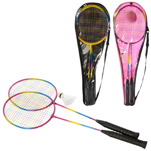 Набір для бадмінтону, 2 залізні ракетки 64.58 см, волан, веселка, у чохлі (В асортименті)