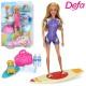 Лялька DEFA 29см, шарнірна, дошка для серфінгу, сумка, 2 кольори, на листі, 23,5-33,5-6см /24/
