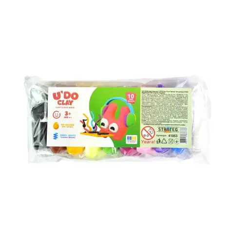 Набір для творчості з повітряною масою U’DO Clay, 41053, 10 кольорів, Strateg