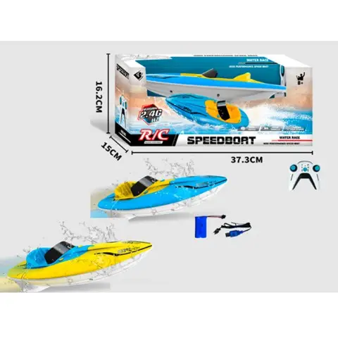 Катер на радіокеруванні, 2.4G, акумулятор, 34 см, світло, USB-зарядка, 37.5x16.5x15 см (В асортименті)