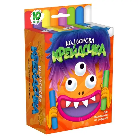 Крейда кольорова серії Крейдочка, великі, 10 кольорів, Danko Toys
