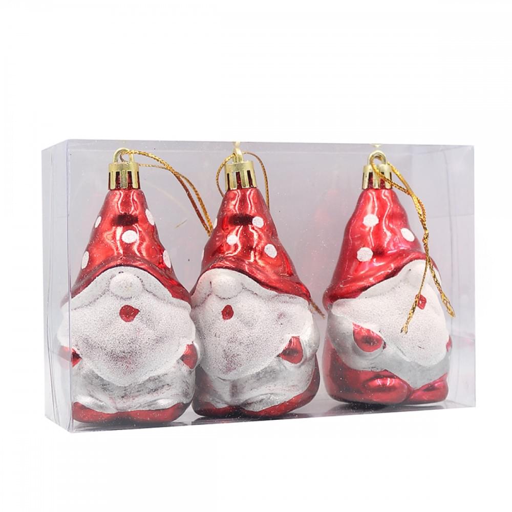 Ялинкова прикраса "Гномик" 3шт., PVC/етик.