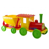 Поїзд-конструктор Doloni-toys, 013115/3, з причепом, червоний