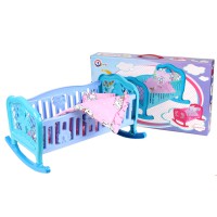 Ліжечко для ляльки з набором постільного, Технок, 4524