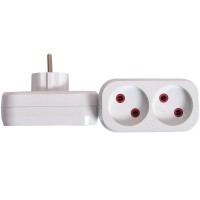 Подвійник електричний білий Morke 9×4,5×3 см, 2 шт в упаковці