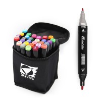 Набір скетчмаркерів двосторонніх, 30 шт., 30 кольорів, круглий/скошений наконечник, у сумці