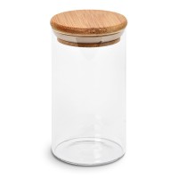 Банка скляна з бамбуковою кришкою R10902-12 350 мл 6,5×12 см