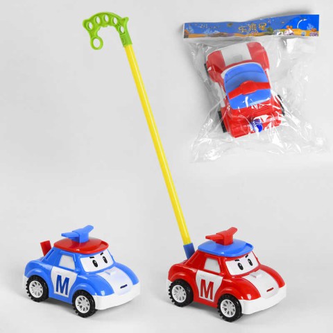 Каталка Машинка Poli на палиці з пискавкою, 198-20