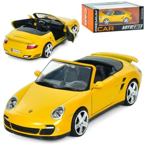 Машина АвтоСвіт Porsche 911 Turbo Cabriolet 1:24 метал 18 см двері гумові колеса AP-1932