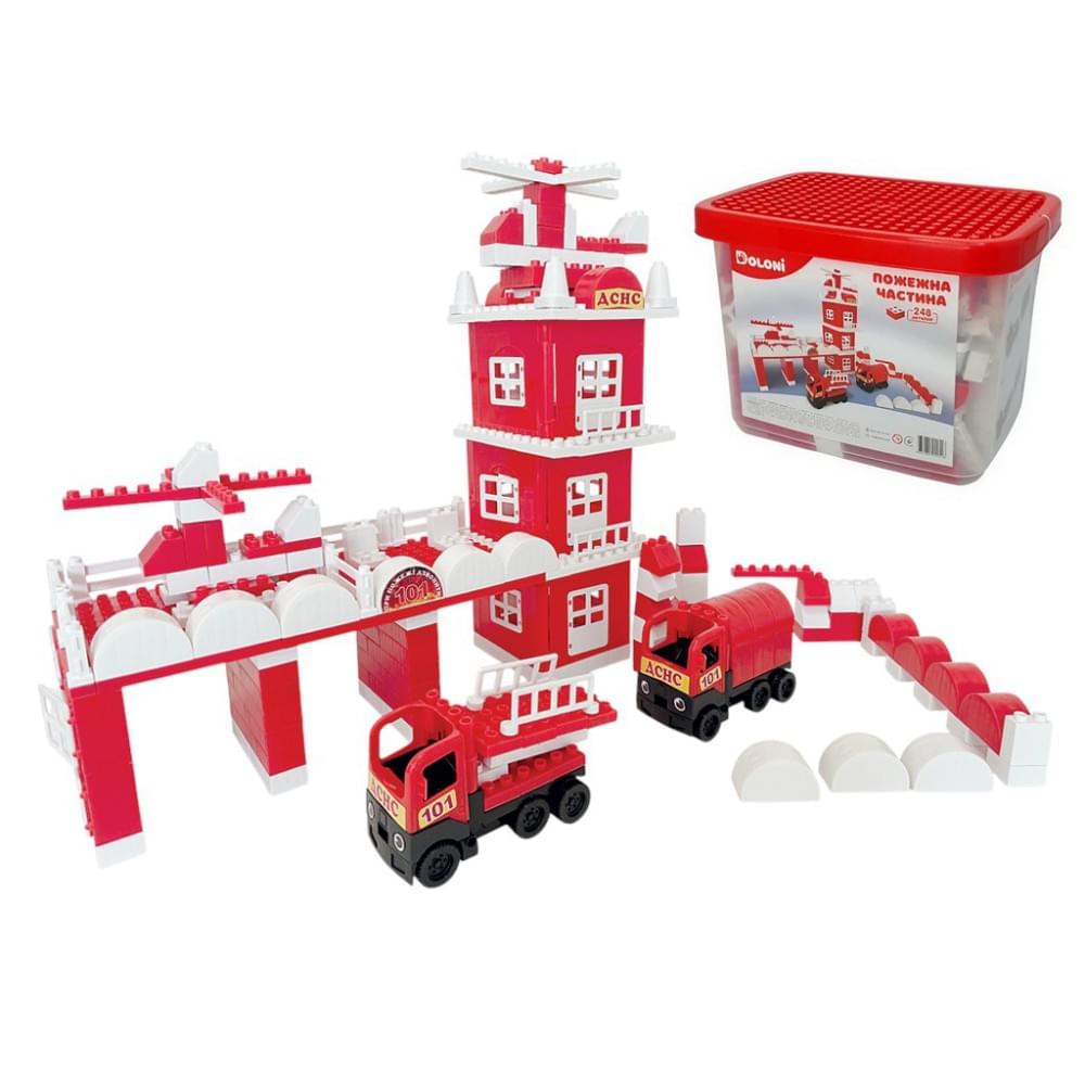 Конструктор Фламінго "Пожежна частина" 248 деталей, у пластиковому боксі 013888/01