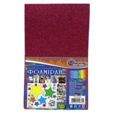Фоамиран EVA 1.7±0.1MM "Малиновый" GLITTER HQ A4 (21X29.7CM) с клеем