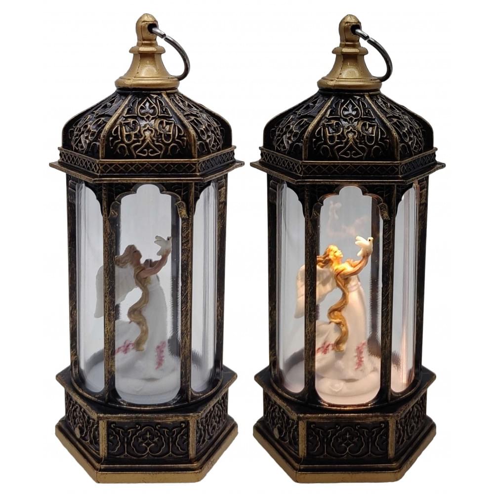 Ліхтар декор.новорічний світящ.LED "3D-Янгол" 14*5,5см (1*144)