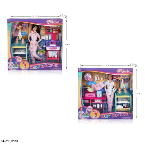 Лялька педіатр, JX200-36/37, 29 см, з аксесуарами (В асортименті)