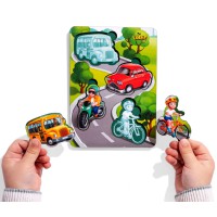 Дерев'яний пазл Транспорт 2 з підказкою 16×12×0,6 см Ubee