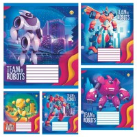 Зошити учнівські 12 аркушів лінія Тверда 32103 РОБОТ, 25 шт. в упаковці