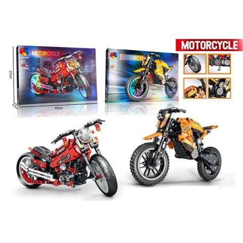Конструктор Мотоцикл, MB005/MB006, 506 елементів, гумові шини, (В асортименті)