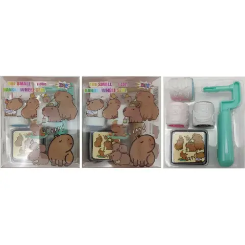 Набір штампиків Капібара, 3 шт., ролик, штемпельна подушка, 3301-CB (В асортименті)