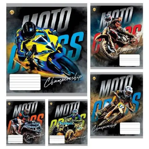 Зошити учнівські 36 аркушів клітинка Тверда ТЕ41403 Мотокрос КВ3, 20 шт. в упаковці