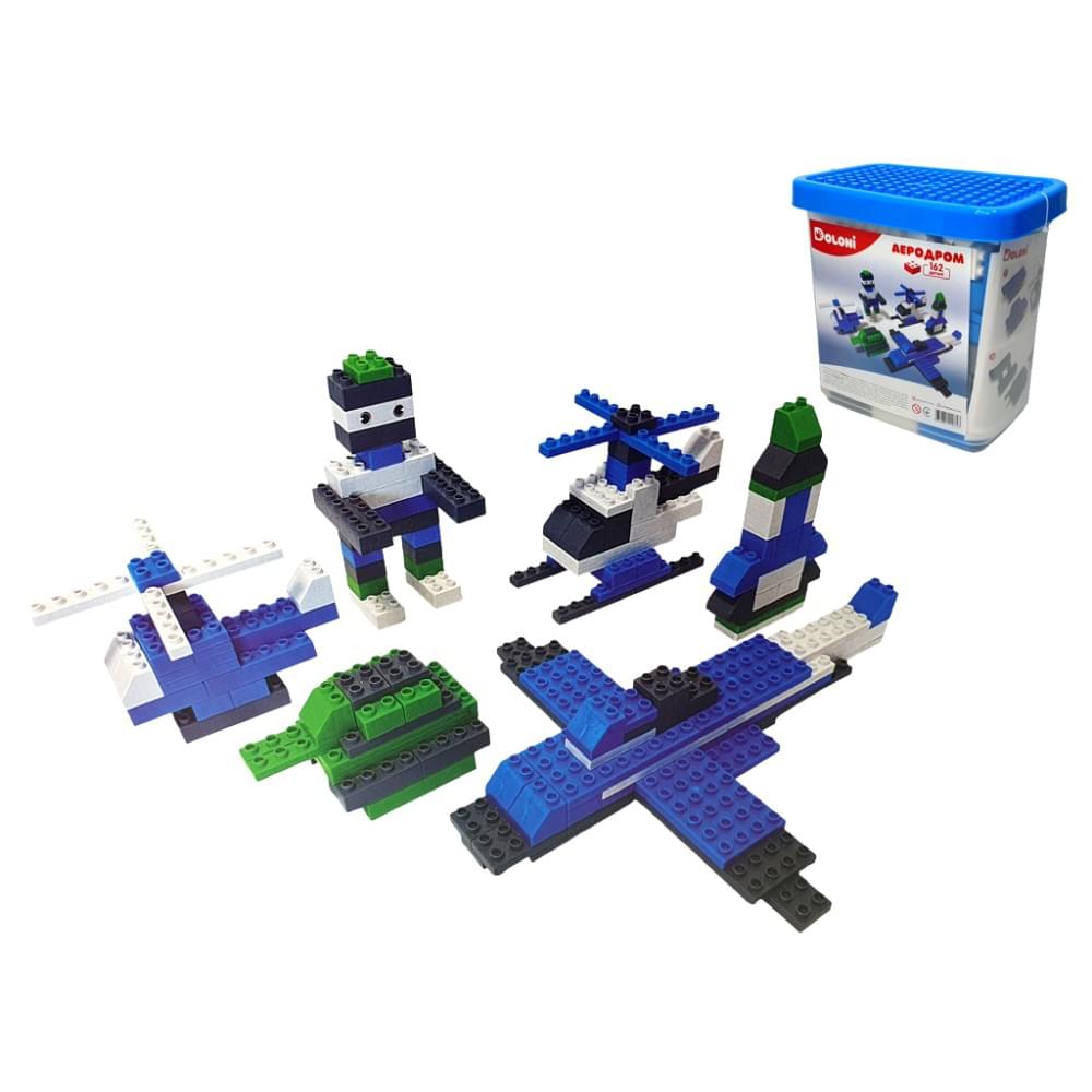 Конструктор Фламінго "Аеродром" 162 деталі, у пластиковому боксі 013888/09