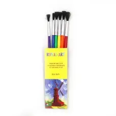 Набор кистей нейлон круглый, пластиковый корпус, 6 шт. в упаковке, 2 шт. в упаковке