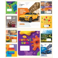 Зошити учнівські 18 аркушів лінія Тверда ТЕ22213 18ЛВ3 МІКС, 20 шт. в упаковці