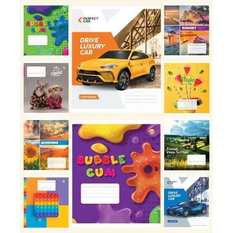 Тетради ученические 18 листов линия Тверда ТЕ22213 18ЛВ3 МІКС, 20 шт. в упаковке