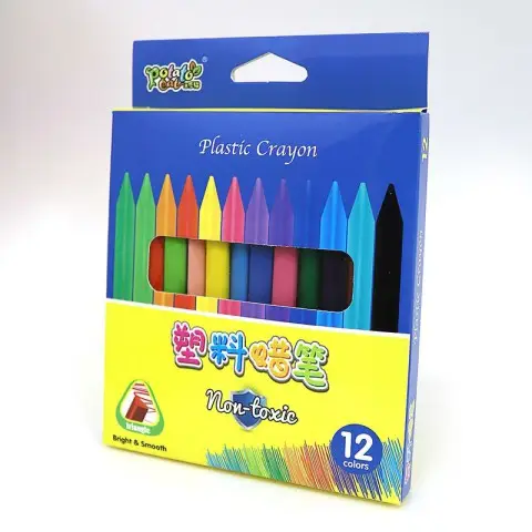 Мел восковой пластиковый Crayons, 12 цветов