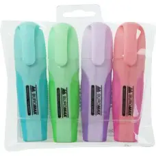 Набір текст-маркерів Pastel, з гумовими вставками, 4 шт.