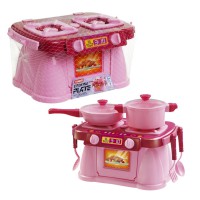 Набір Cooking Plate with Dishes, рожевий, 7 предметів