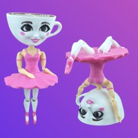 3D Іграшка Балерина Капучино, 13 см, рухлива
