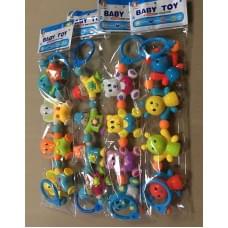 Брязкальце 2 карабіни, на резинці, 4 брязкальця, в п/е, МІКС ВИДІВ /288/