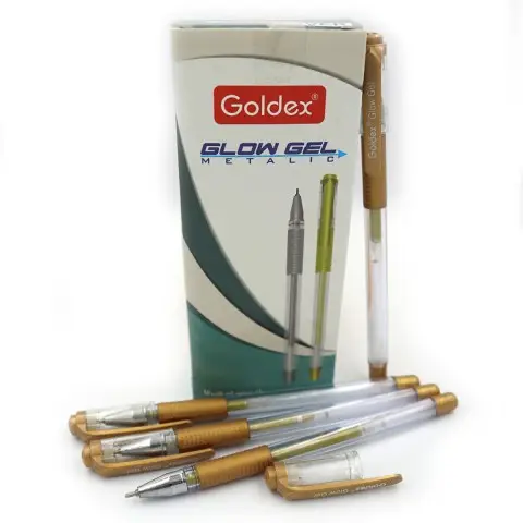 Набір гелевих ручок Goldex Glow Gel Metallic #894, золото, 1.0 мм, із грипом, 12 шт.