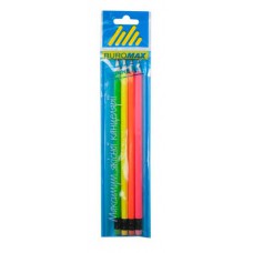 Набір олівець графітовий neon нв, неоновий, з гумкою, по 4шт. На блістері