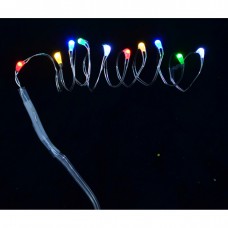 Електрогірлянда yes! Fun led-нитка, 10 ламп, багатобарвна, 0, 55 м. 1 реж. Миготіння, срібняк