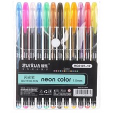 Набір ручок гелевих неонових 12 кольорів hg6107-12