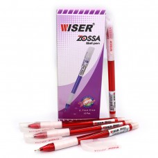 Ручка масляна wiser "zossa" 0,7 мм з грипом червона 12 шт.(в упаковці)