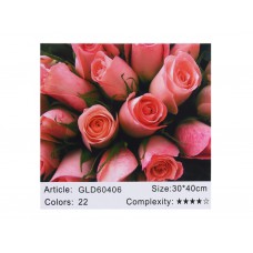 Алмазна мозаїка за номерами 30*40 "троянди" 60406