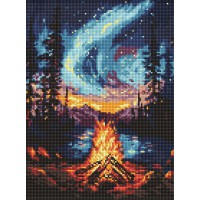 Набір з алмазною мозаїкою на підрамнику Північне сяйво Ideyka AMO8133, 30x40 см