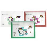 Тека на кнопці, А4, 160 мкм, Однороги, 12 шт. в упаковці