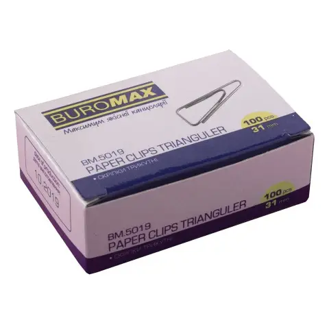 Скріпки нікельовані BM.5019, 31 мм, 100 шт., 10 упаковок