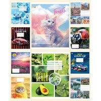 Зошити учнівські 24 аркуша лінія Тверда ТЕ42303 Мікс3, 20 шт. в упаковці